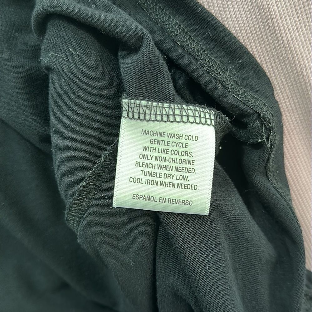 Style&Co Short Sleeve Black Button Down Front Tie Top Sz PL - Picture 7 of 10